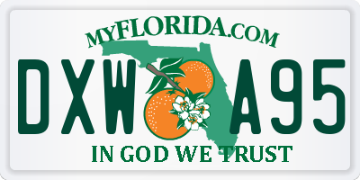 FL license plate DXWA95