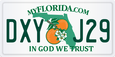 FL license plate DXYJ29