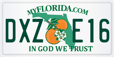 FL license plate DXZE16