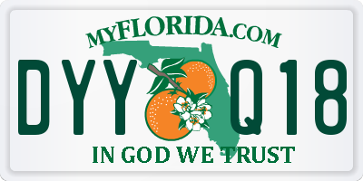 FL license plate DYYQ18