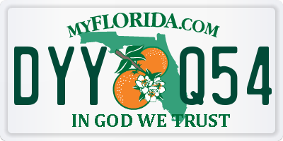 FL license plate DYYQ54