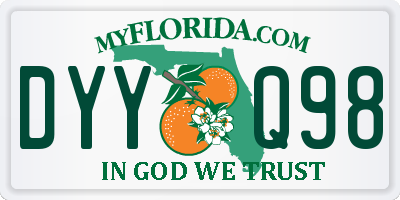 FL license plate DYYQ98