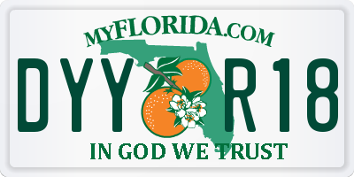 FL license plate DYYR18
