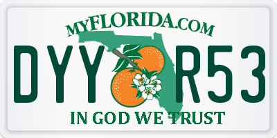 FL license plate DYYR53