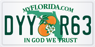 FL license plate DYYR63