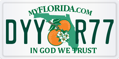 FL license plate DYYR77