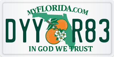 FL license plate DYYR83