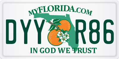 FL license plate DYYR86