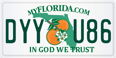 FL license plate DYYU86
