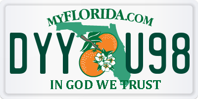 FL license plate DYYU98