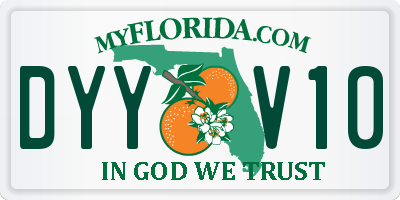 FL license plate DYYV10