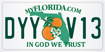 FL license plate DYYV13