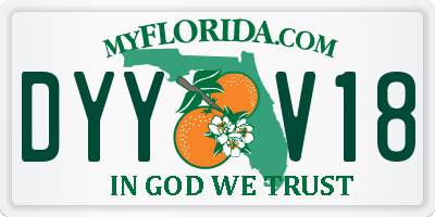 FL license plate DYYV18