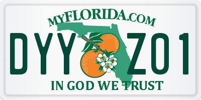FL license plate DYYZ01