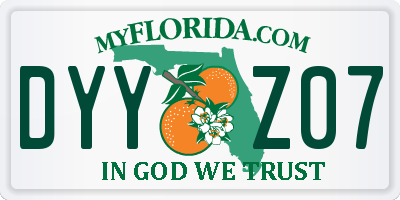 FL license plate DYYZ07