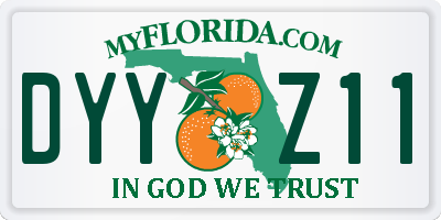 FL license plate DYYZ11