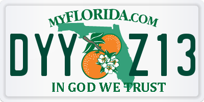 FL license plate DYYZ13