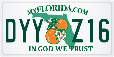 FL license plate DYYZ16