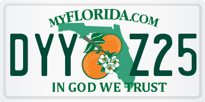 FL license plate DYYZ25
