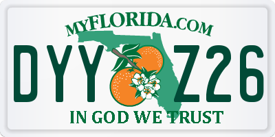 FL license plate DYYZ26