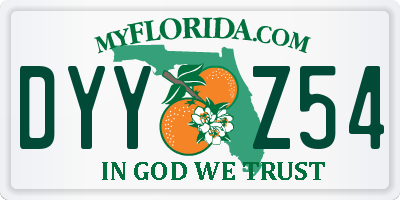 FL license plate DYYZ54