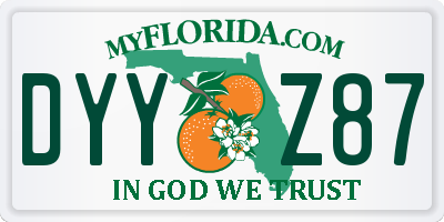 FL license plate DYYZ87