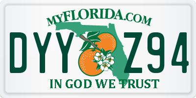 FL license plate DYYZ94