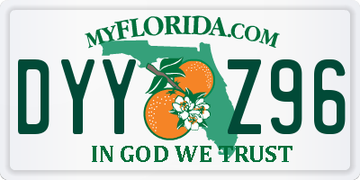 FL license plate DYYZ96