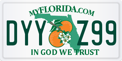 FL license plate DYYZ99