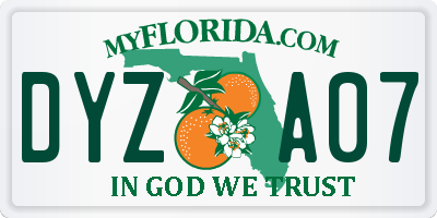 FL license plate DYZA07