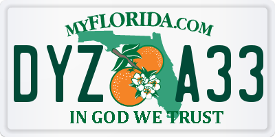 FL license plate DYZA33