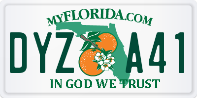 FL license plate DYZA41