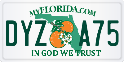 FL license plate DYZA75