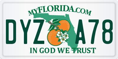 FL license plate DYZA78