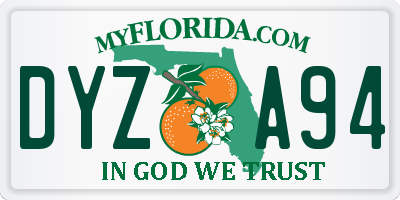FL license plate DYZA94