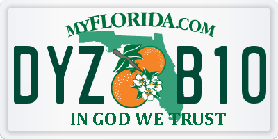 FL license plate DYZB10