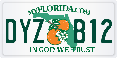 FL license plate DYZB12