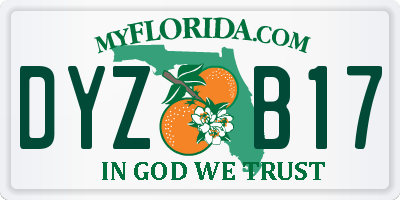 FL license plate DYZB17