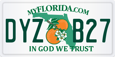 FL license plate DYZB27
