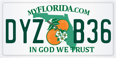 FL license plate DYZB36