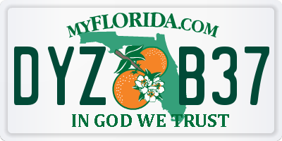 FL license plate DYZB37