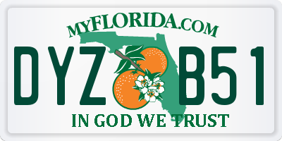 FL license plate DYZB51