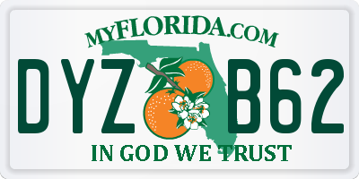 FL license plate DYZB62