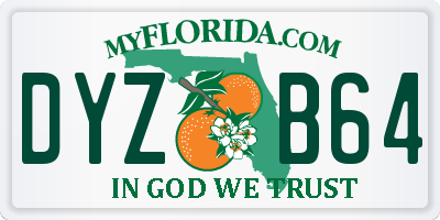 FL license plate DYZB64