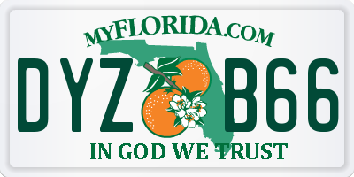 FL license plate DYZB66