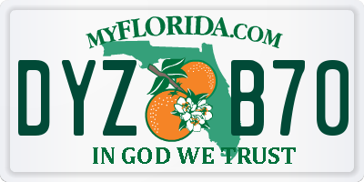 FL license plate DYZB70