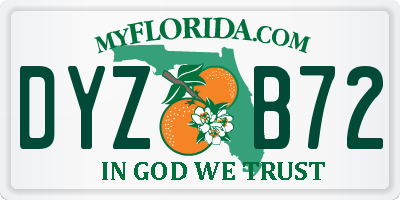 FL license plate DYZB72