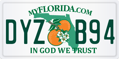 FL license plate DYZB94