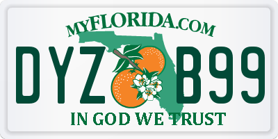 FL license plate DYZB99
