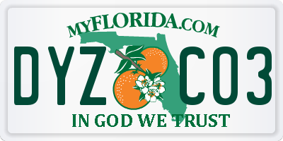 FL license plate DYZC03